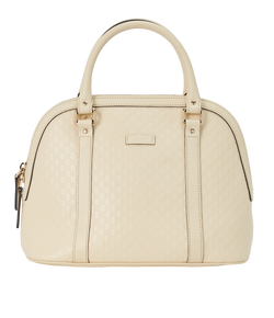 Microguccissima Medium Dome Bag, Leather, Ivory, DB, 449668520981, 3*